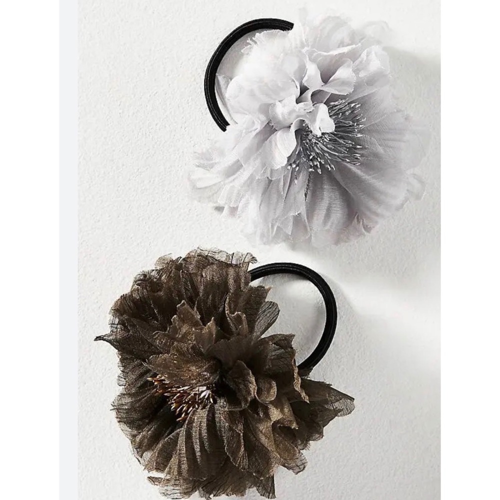 Anthropologie Floral Hair Tie Set 2pc NWT